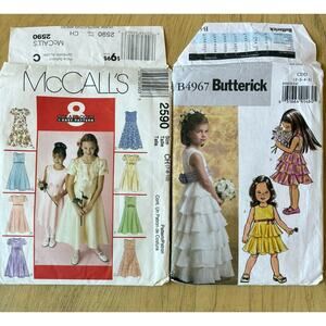 sew patterns special occasions Wedding pageants Easter flower girl dresses Lot 2